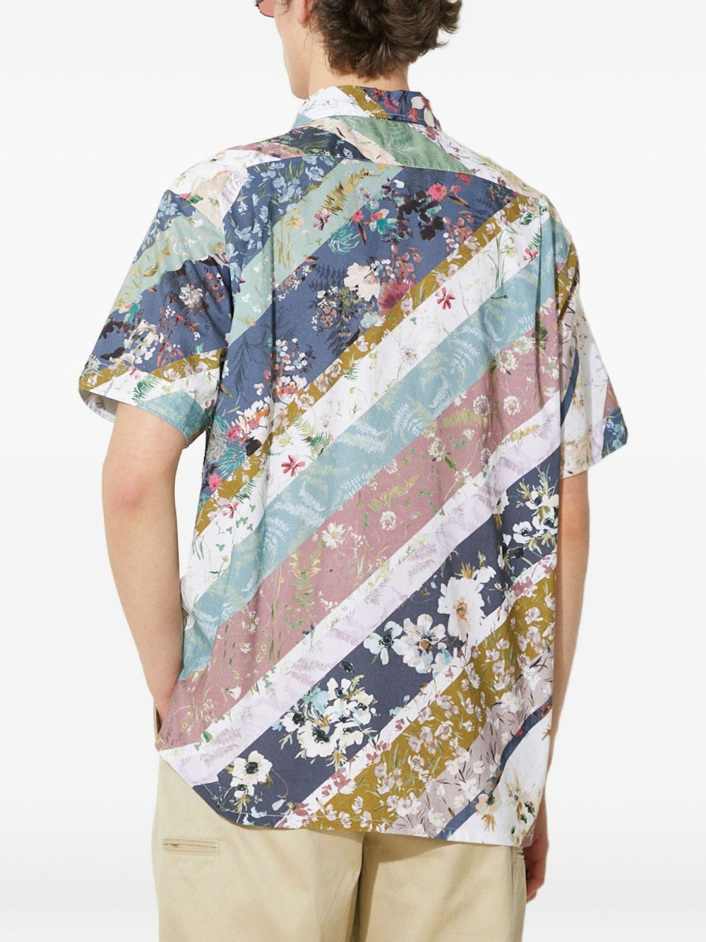 floral-patchwork short-sleeve shirt - 3
