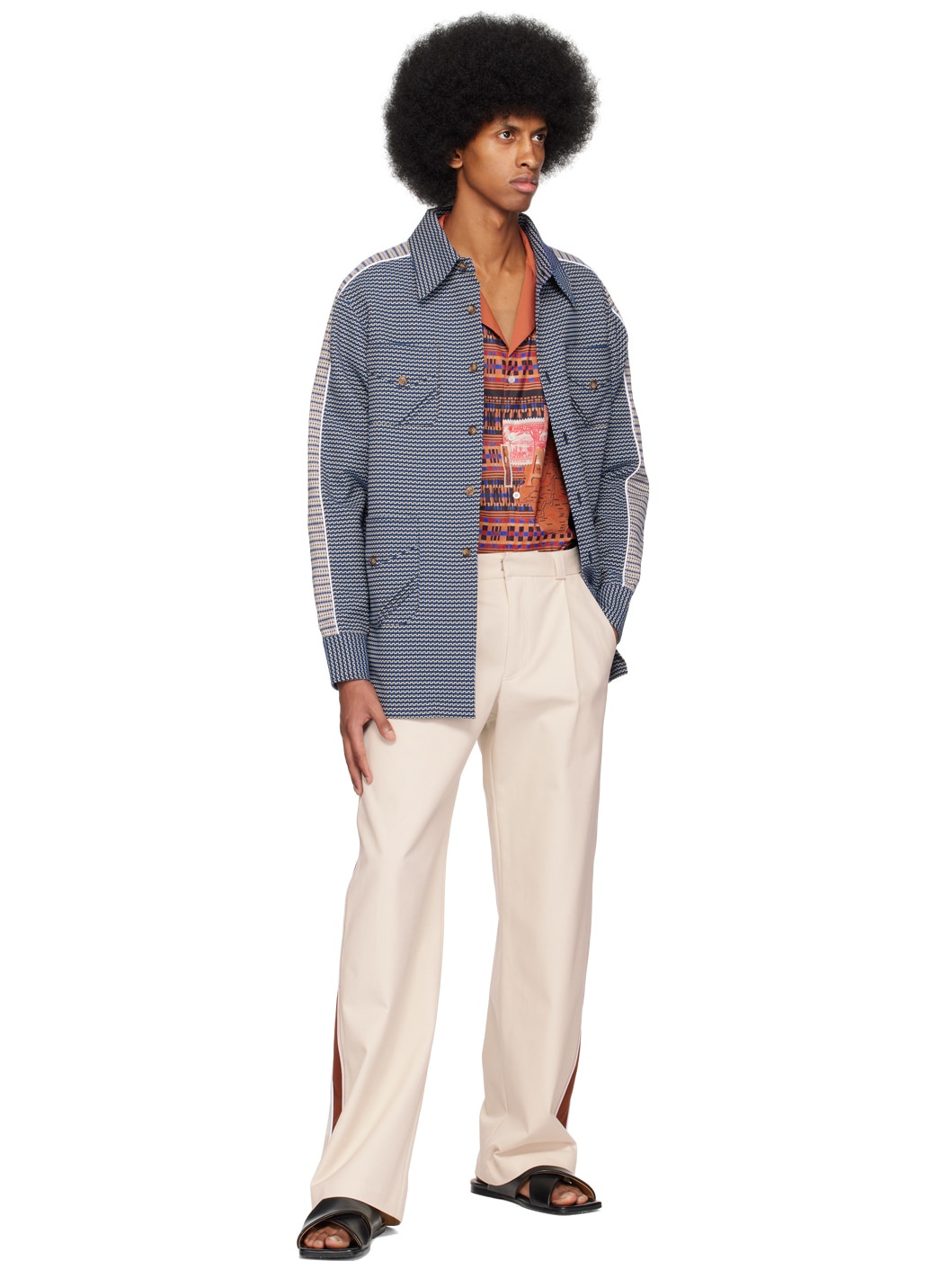 Navy Jacquard Jacket - 4