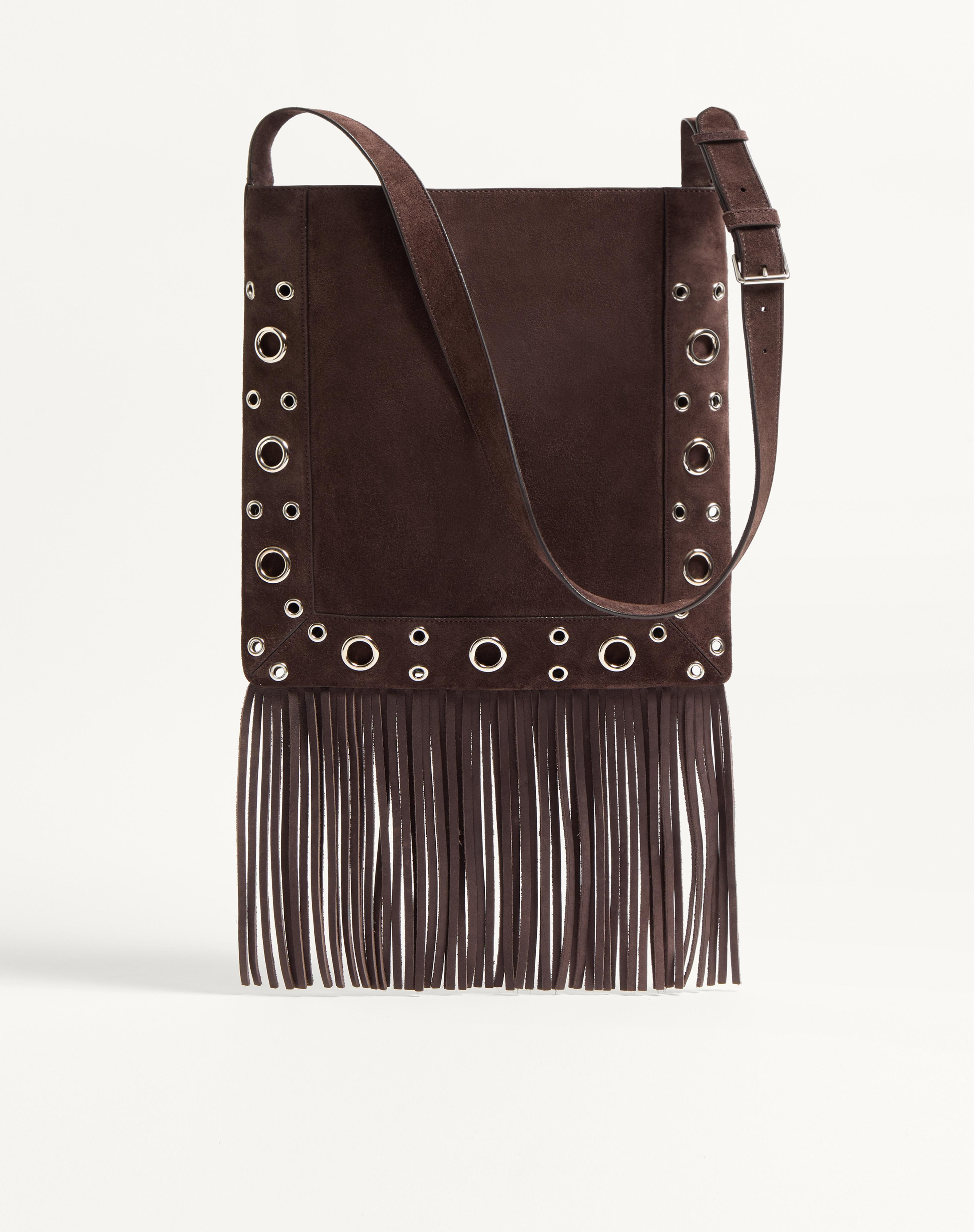 VALENTINO GARAVANI NELLCÔTE SUEDE SHOULDER BAG WITH FRINGES - 5