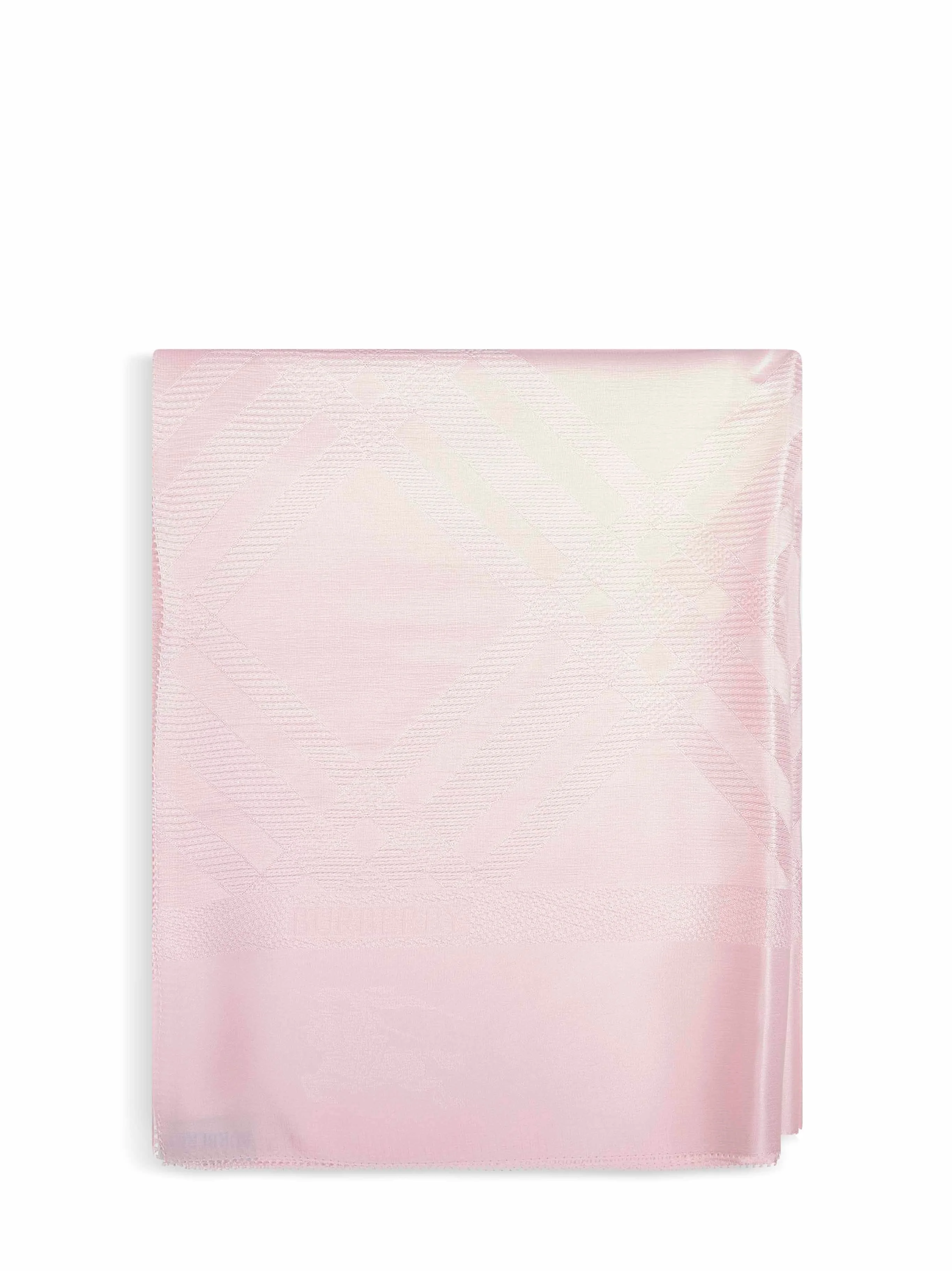 Burberry Women Pink Check Jacquard Silk Scarf - 1