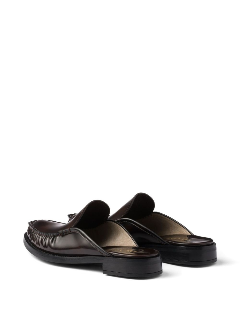logo-plaque leather mules - 3