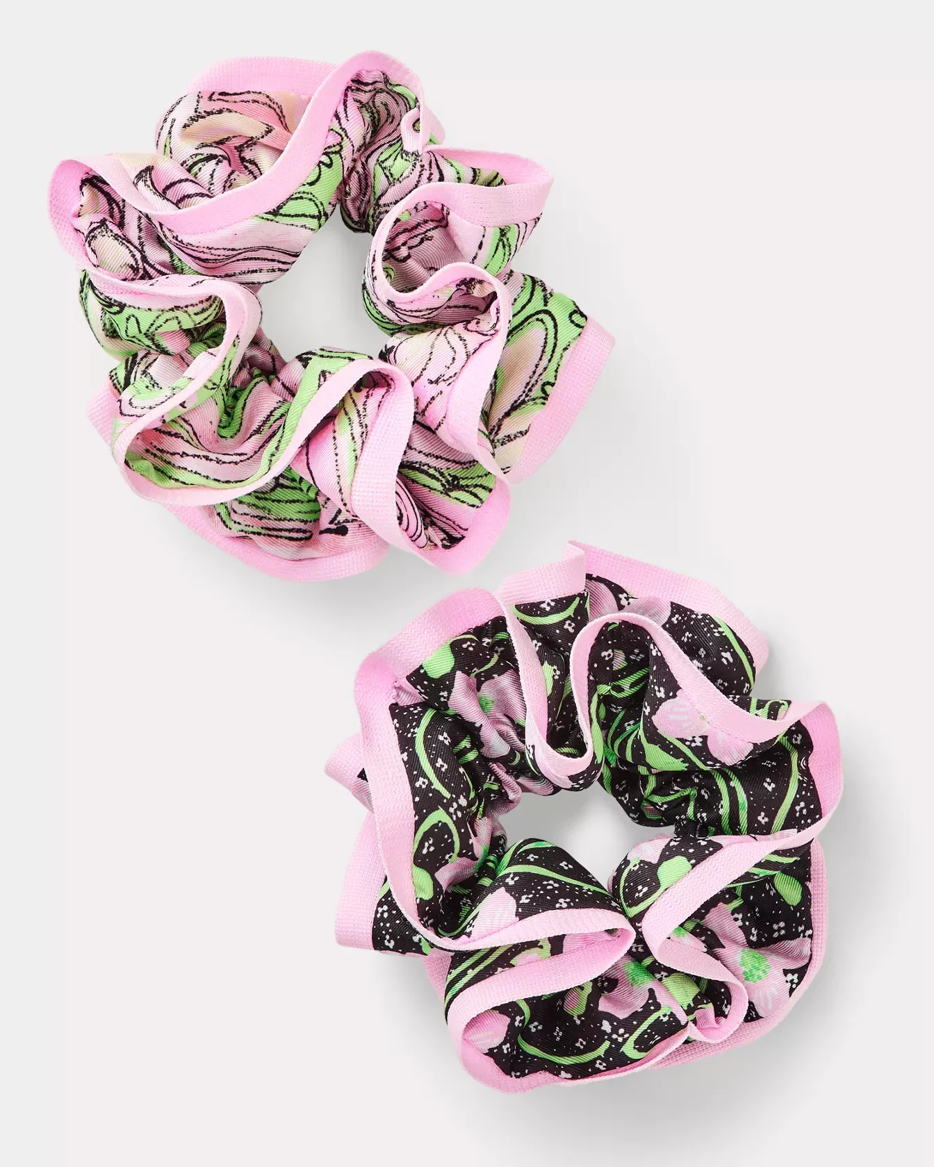 Layered Ruffle Scrunchie Set - 1