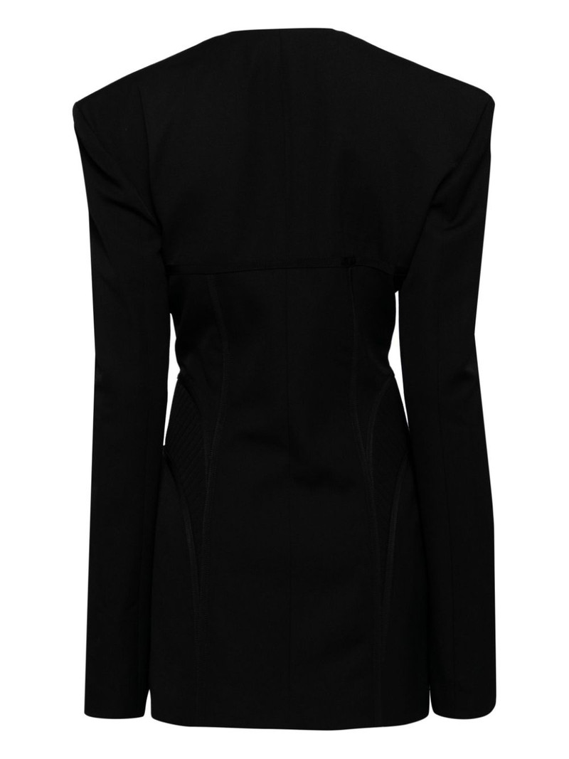MACH & MACH corset hook-and-eye wool mini dress outlook