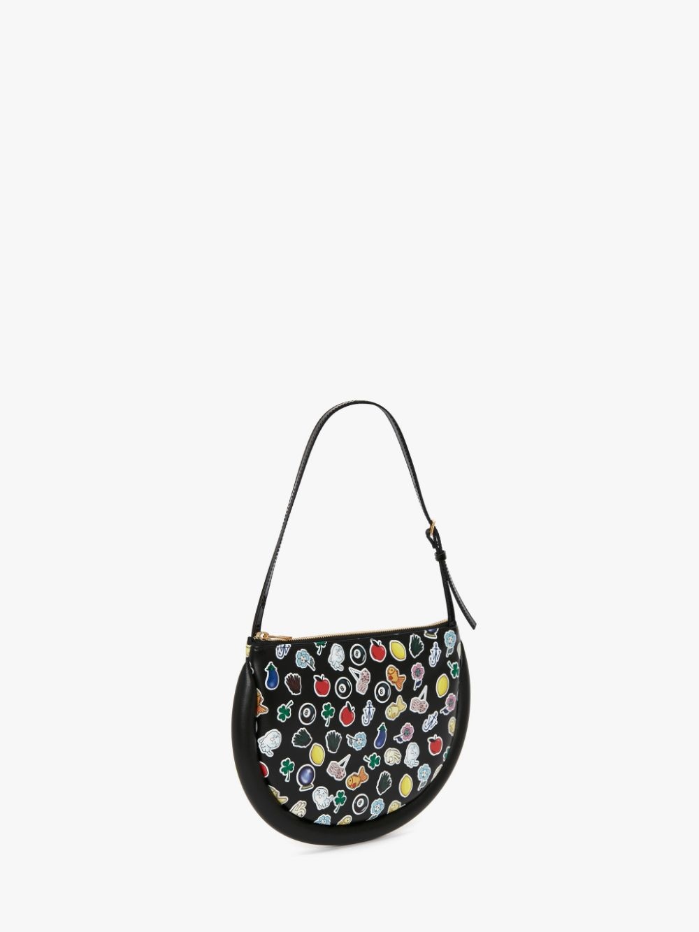 BUMPER-MOON LEATHER SHOULDER BAG WITH STICKERS PRINT - 3