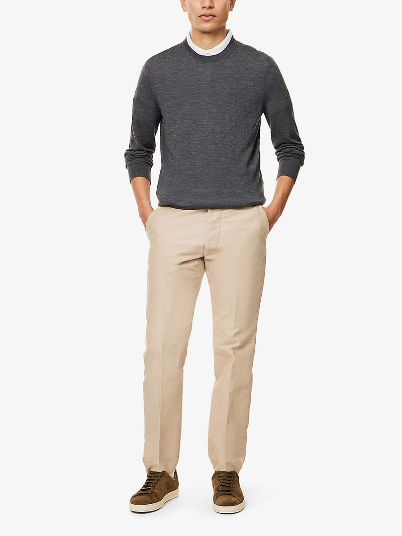 TOM FORD Brushed Straight-Leg Regular-Fit Cotton Trousers outlook
