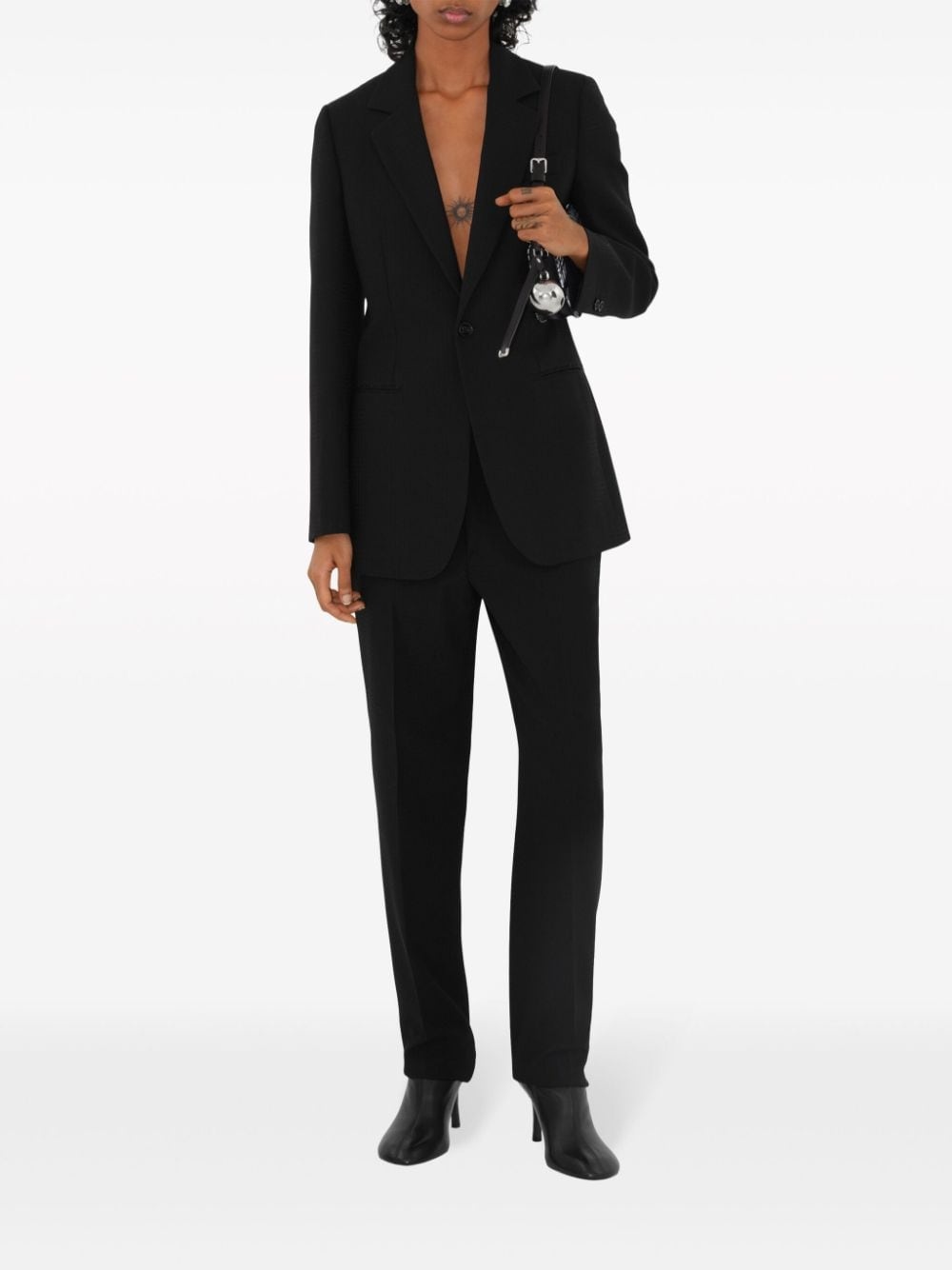 checked wool blazer - 2