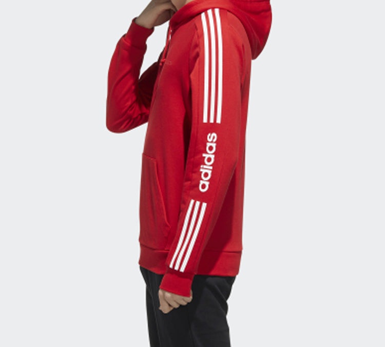 adidas neo M Ce 6S Hdy Side Stripe Knit Sports Pullover Red FU1070 - 6