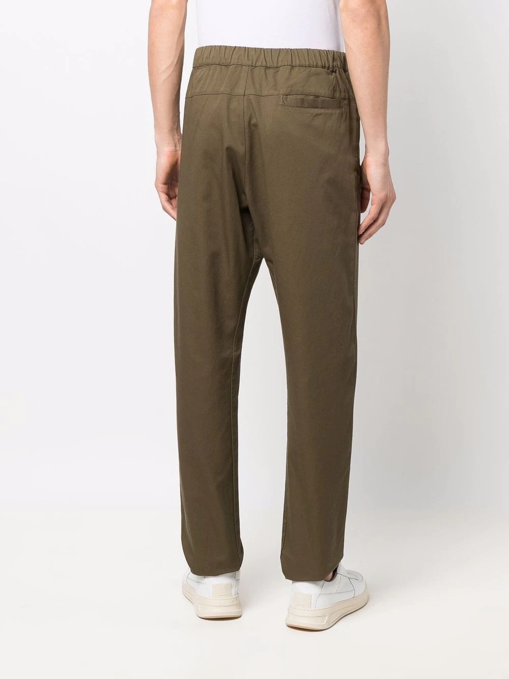 drawstring straight-line trousers - 4