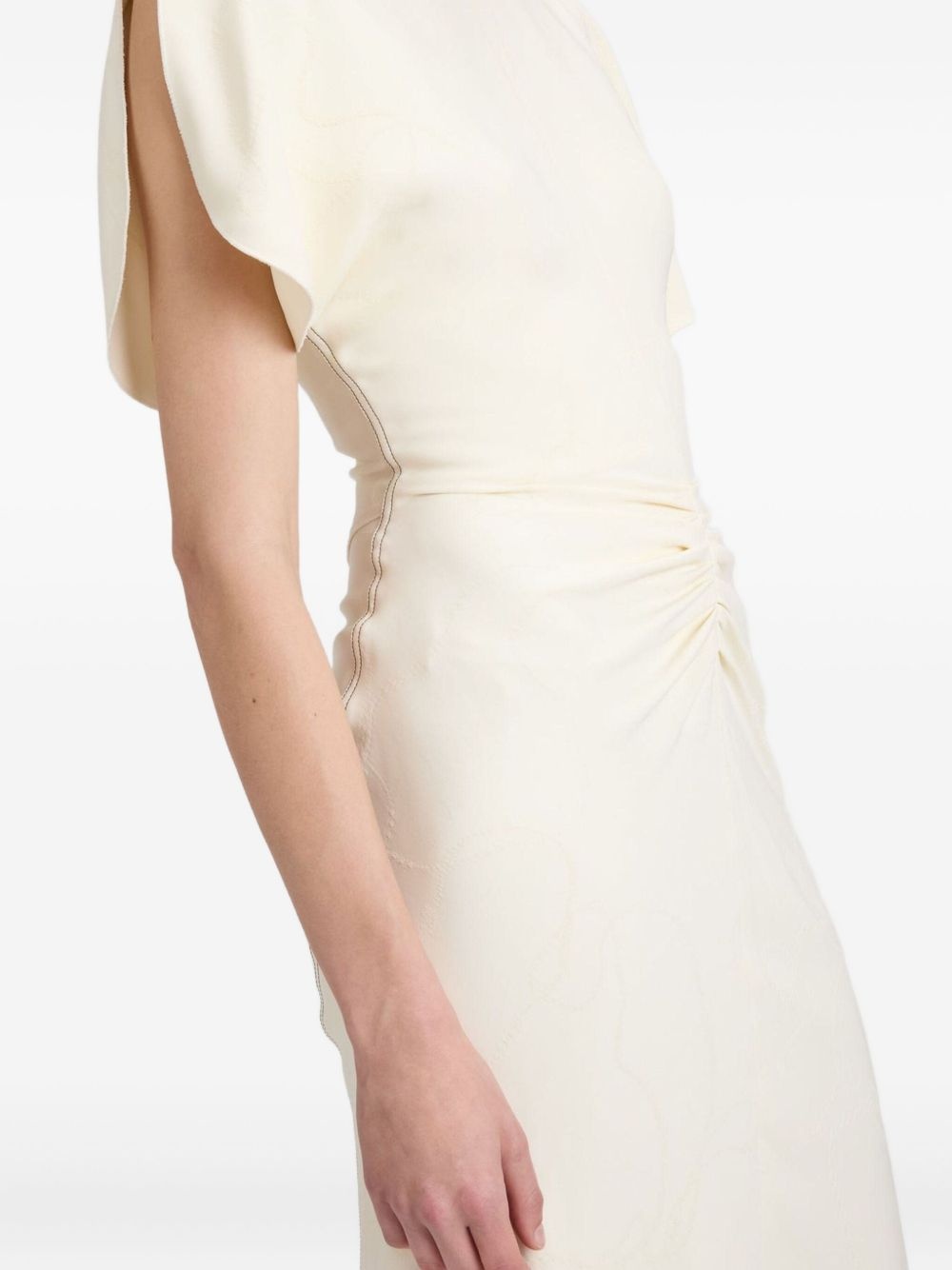 gathered waist midi dress - 5