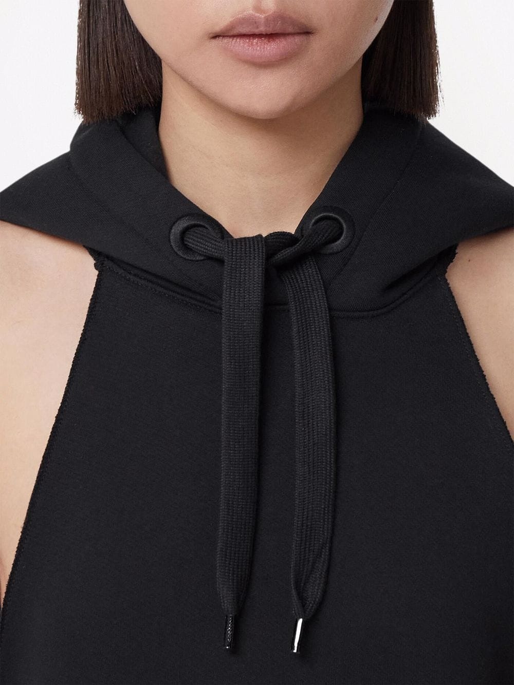 Location-print sleeveless cotton hoodie - 4