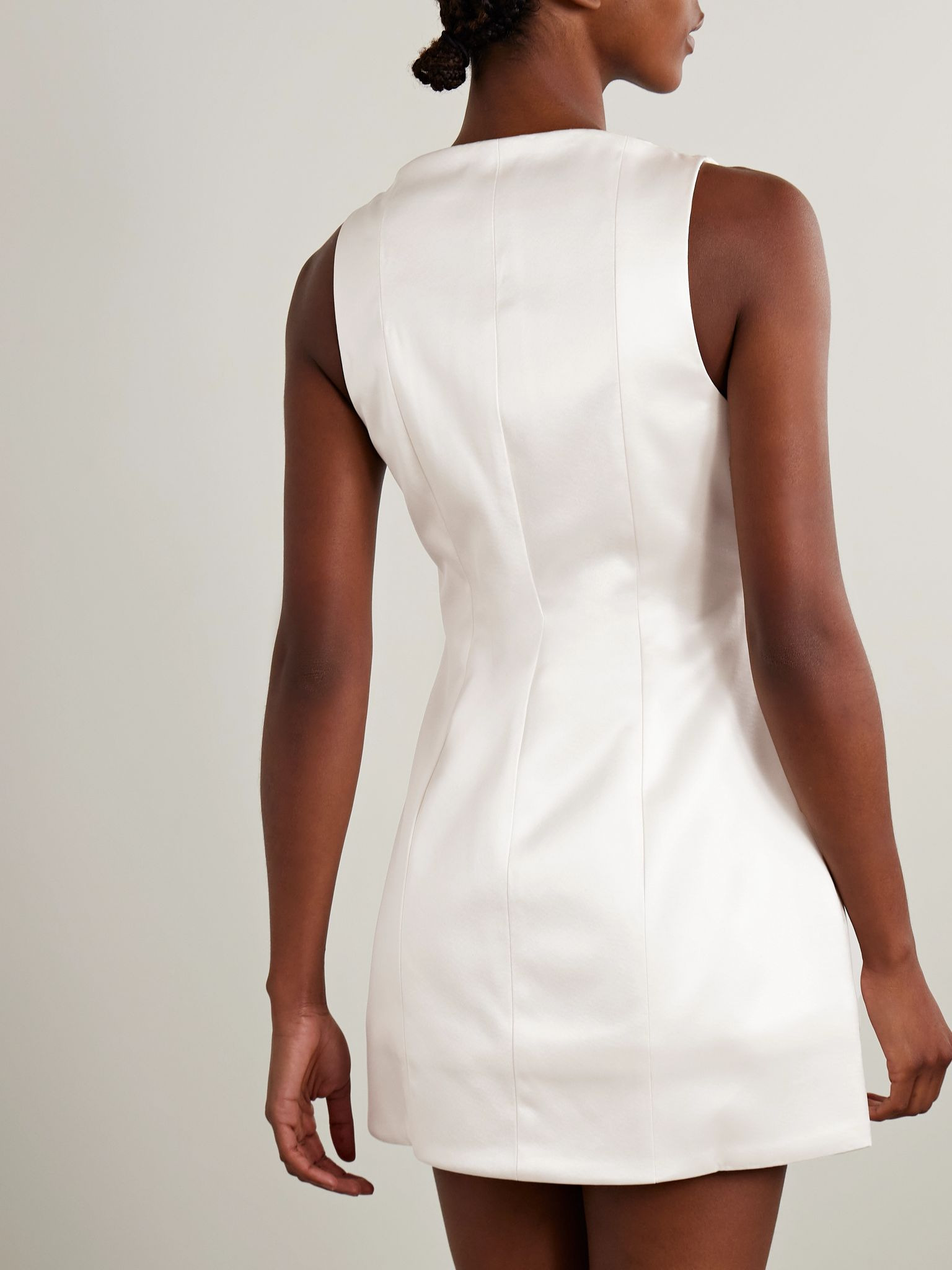 Livle duchesse-satin mini dress Cream - 3