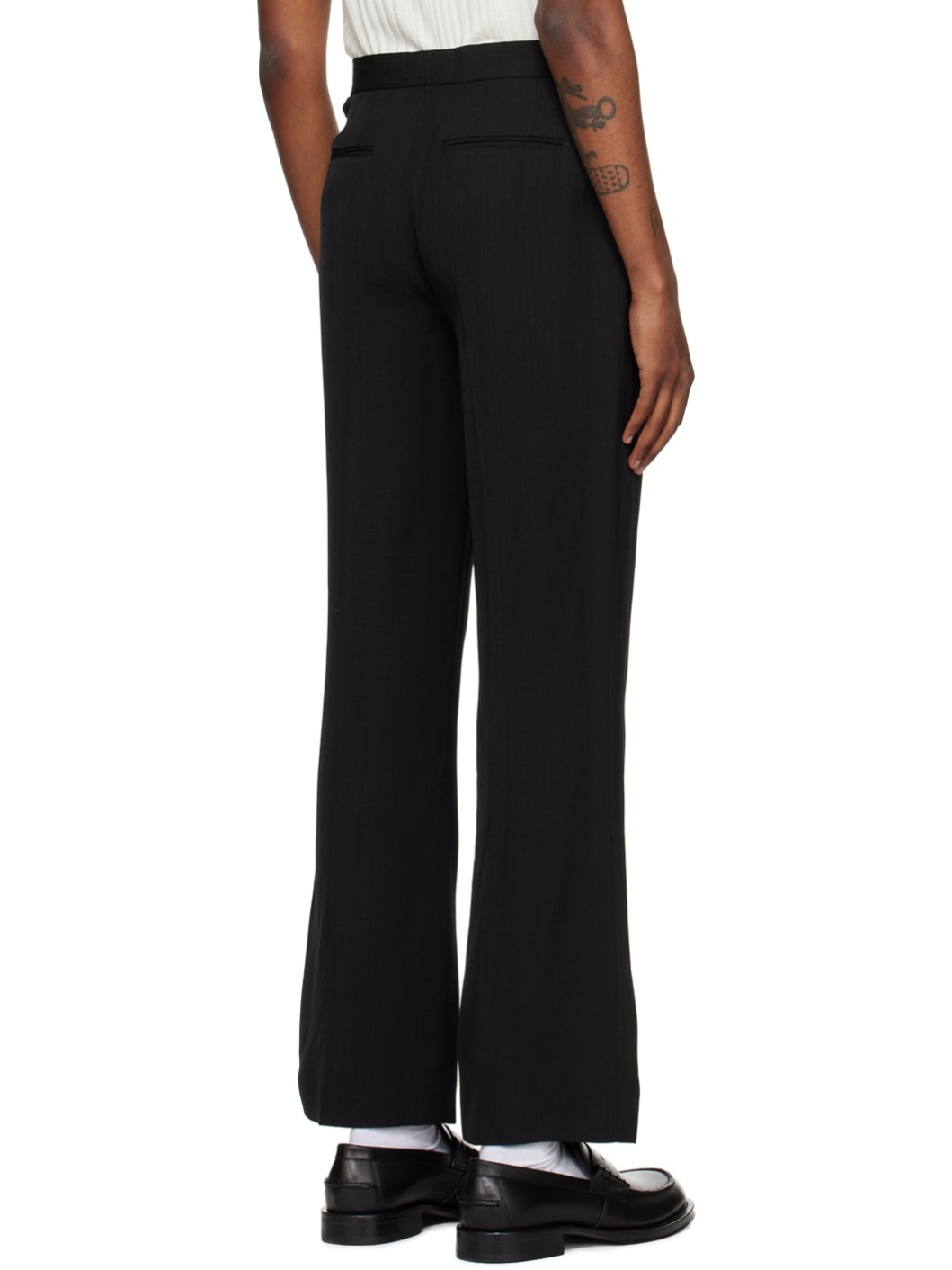 Black Straight-Leg Trousers - 3