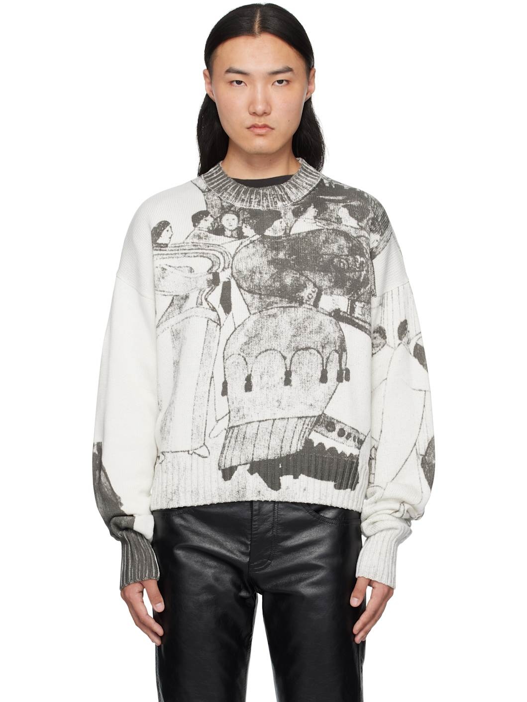 Off-White & Black 'The Ballroom Dance' Sweater - 1