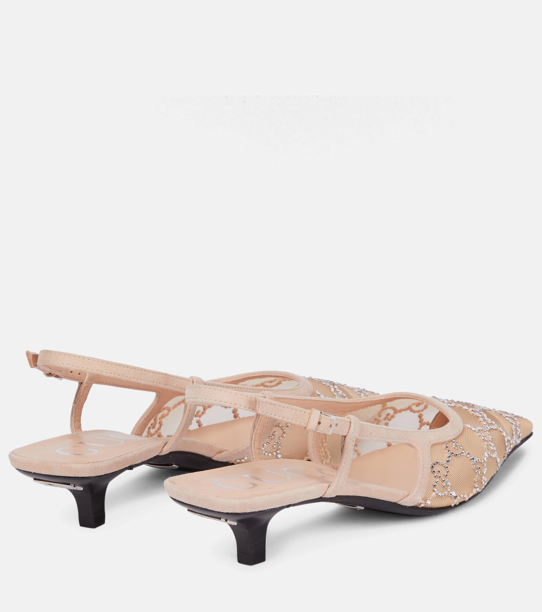 GG embellished slingback pumps - 3