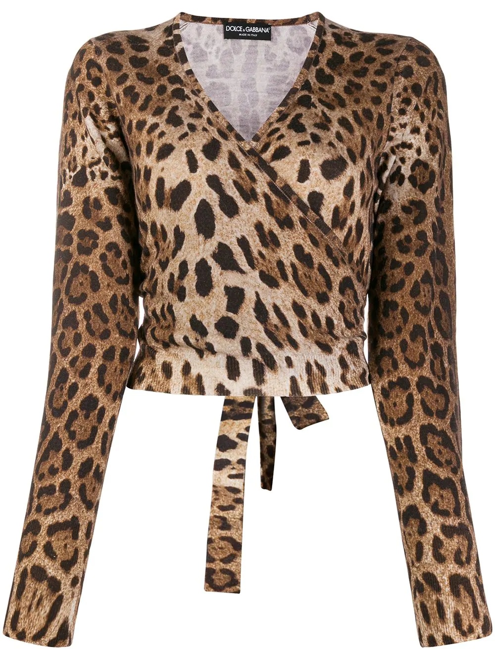 leopard print wrap jumper - 1