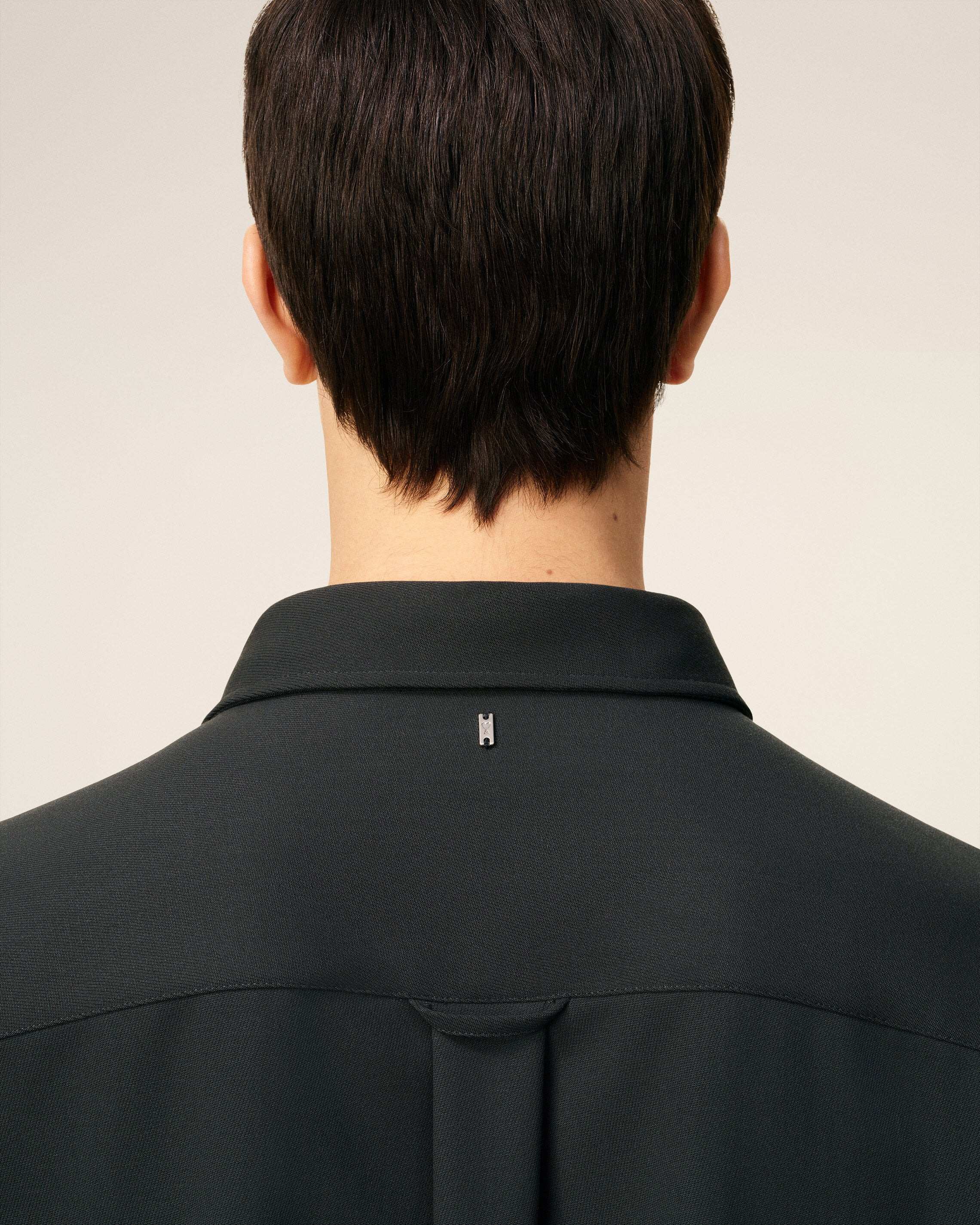 BLACK WOOL LONG OVERSIZED SHIRT - 4