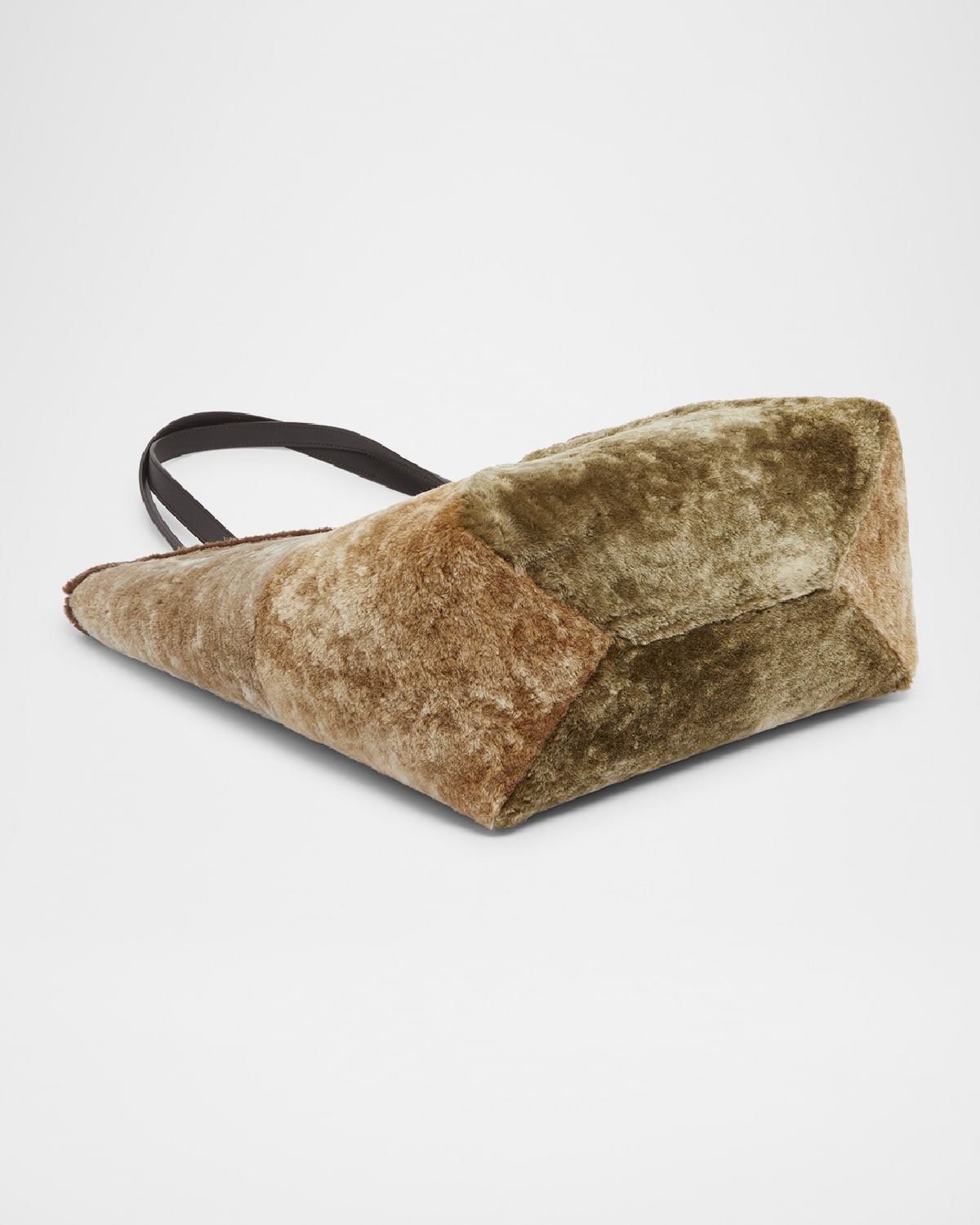 Puzzle Fold Large Sheep Shearling Fur Tote Bag - 7