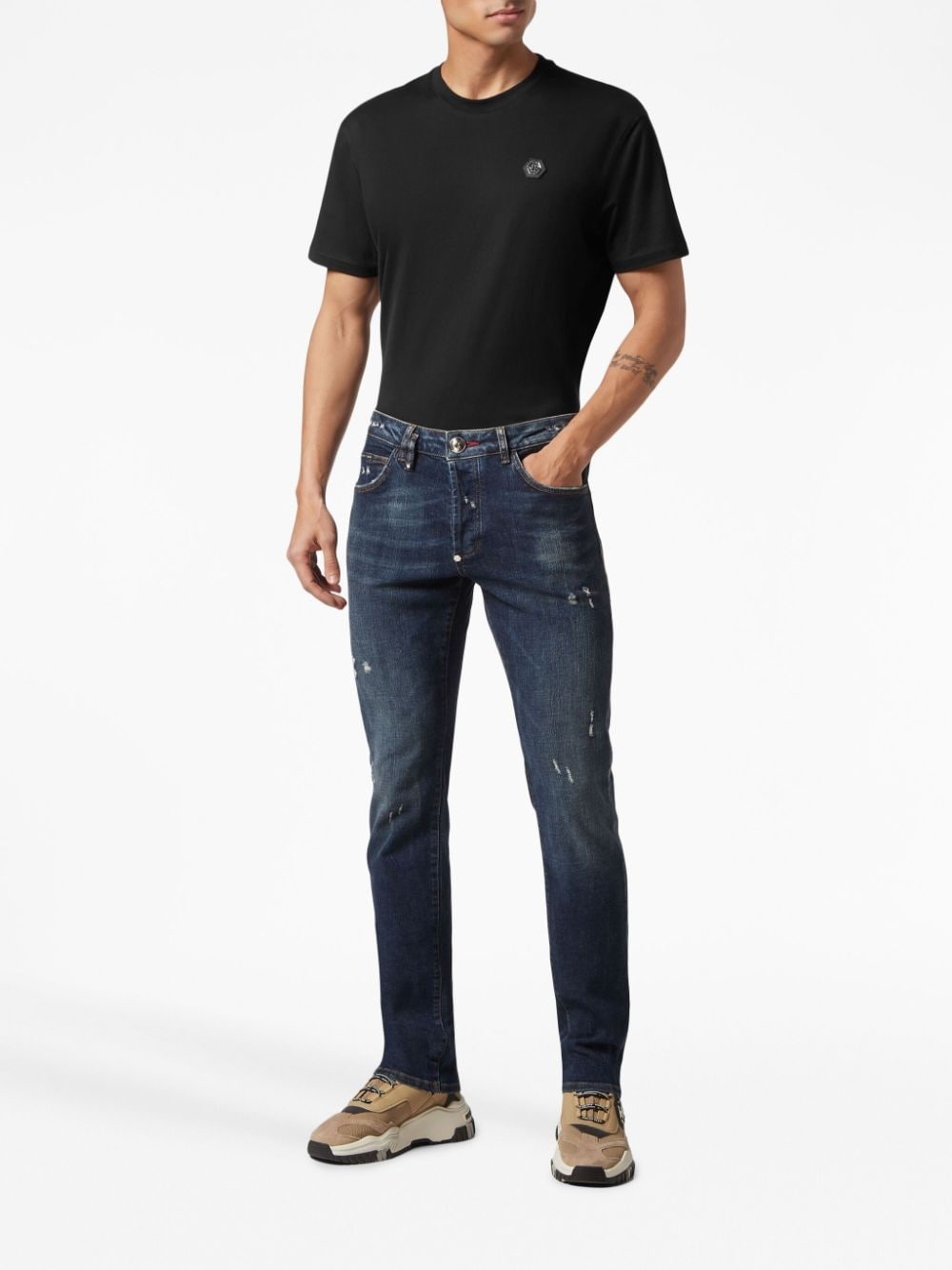 distressed low-rise skinny jeans - 2