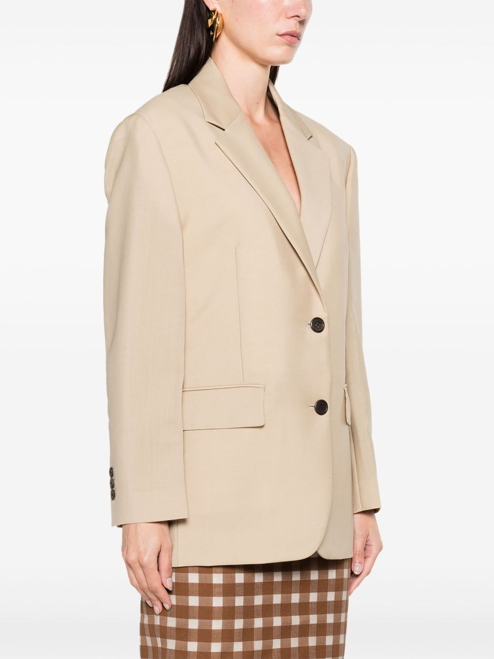 logo-triangle single-breasted blazer - 3