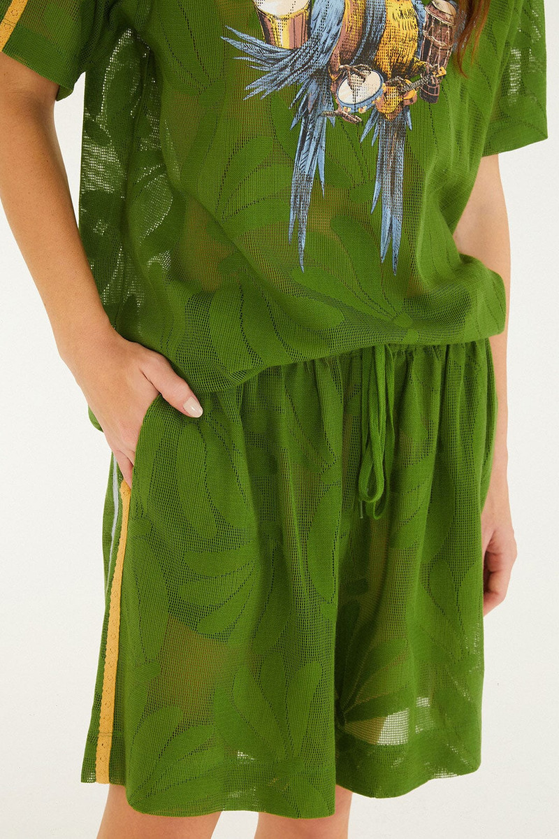 FARM RIO Green Brasil Samba Lace Shorts outlook