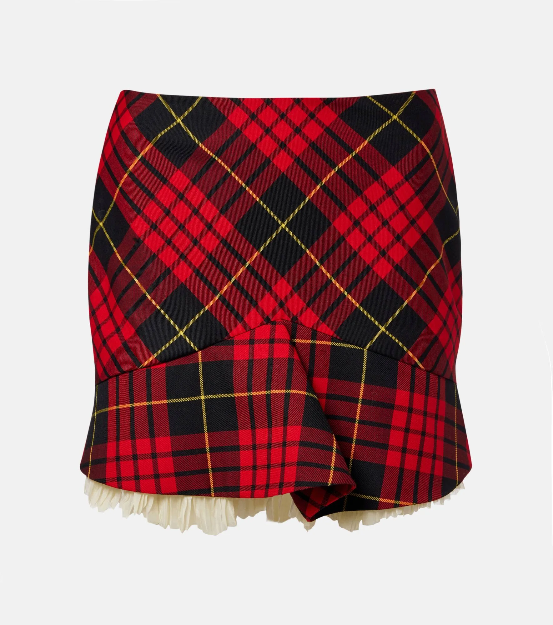 MacQueen tartan ruffled miniskirt - 1