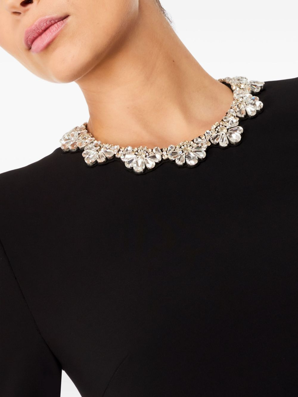 Puff embellished-neck mini dress - 4