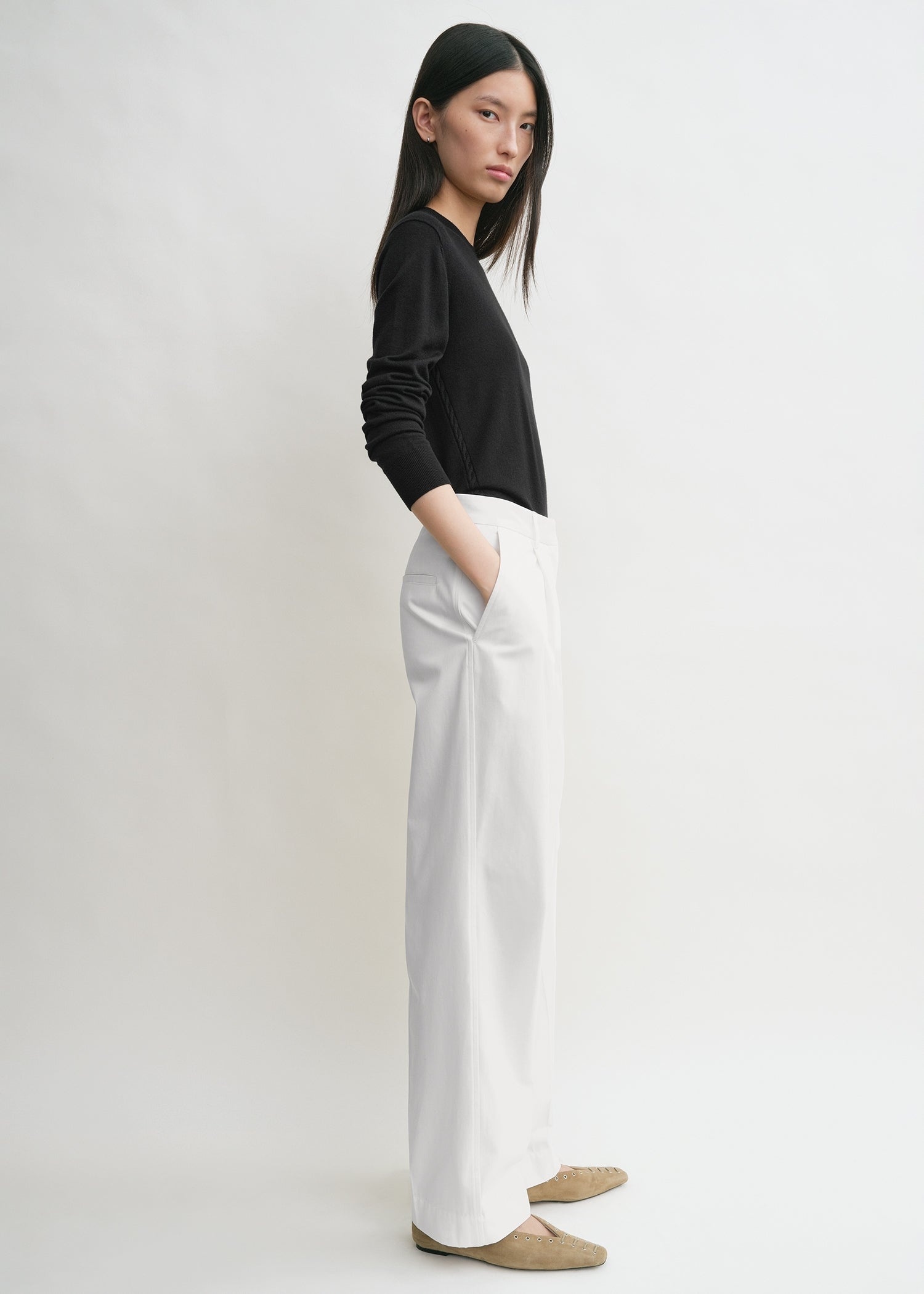 Slanted pocket trousers white - 3