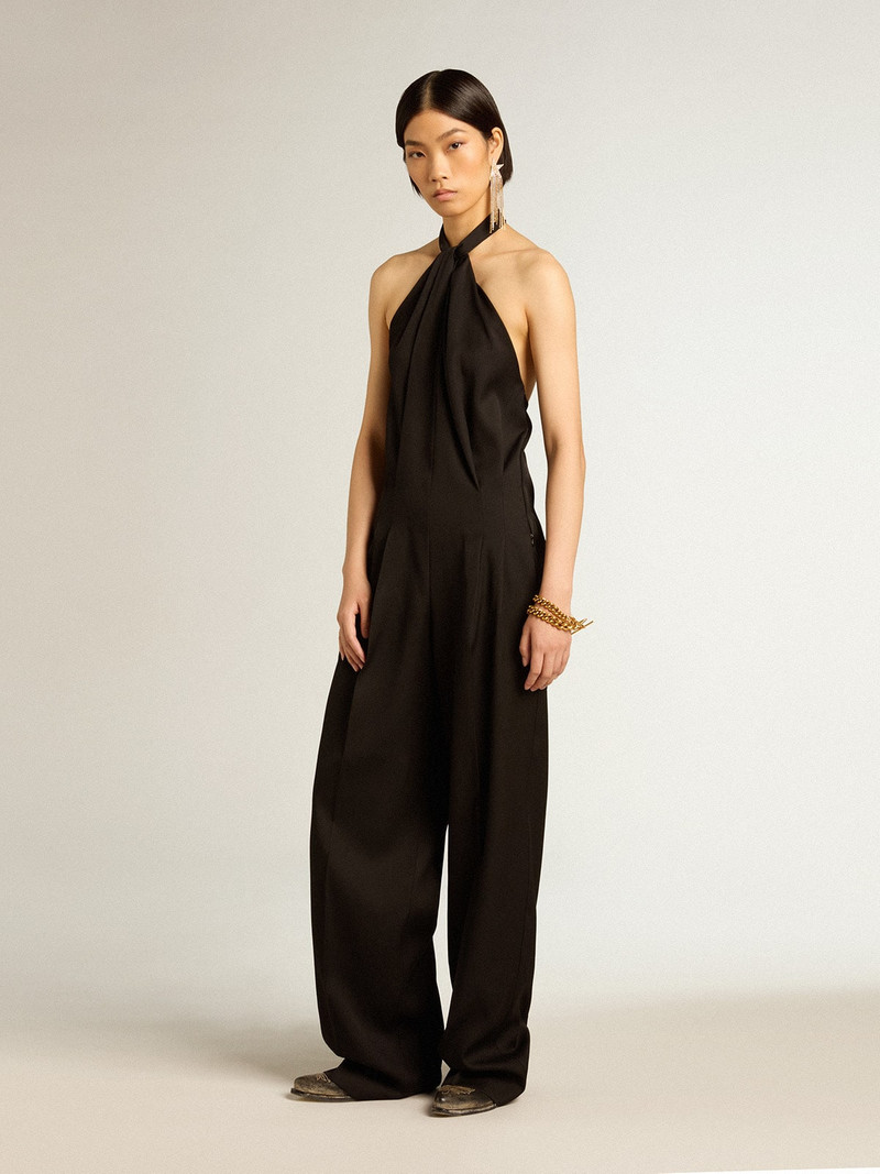 Black wool gabardine jumpsuit 3