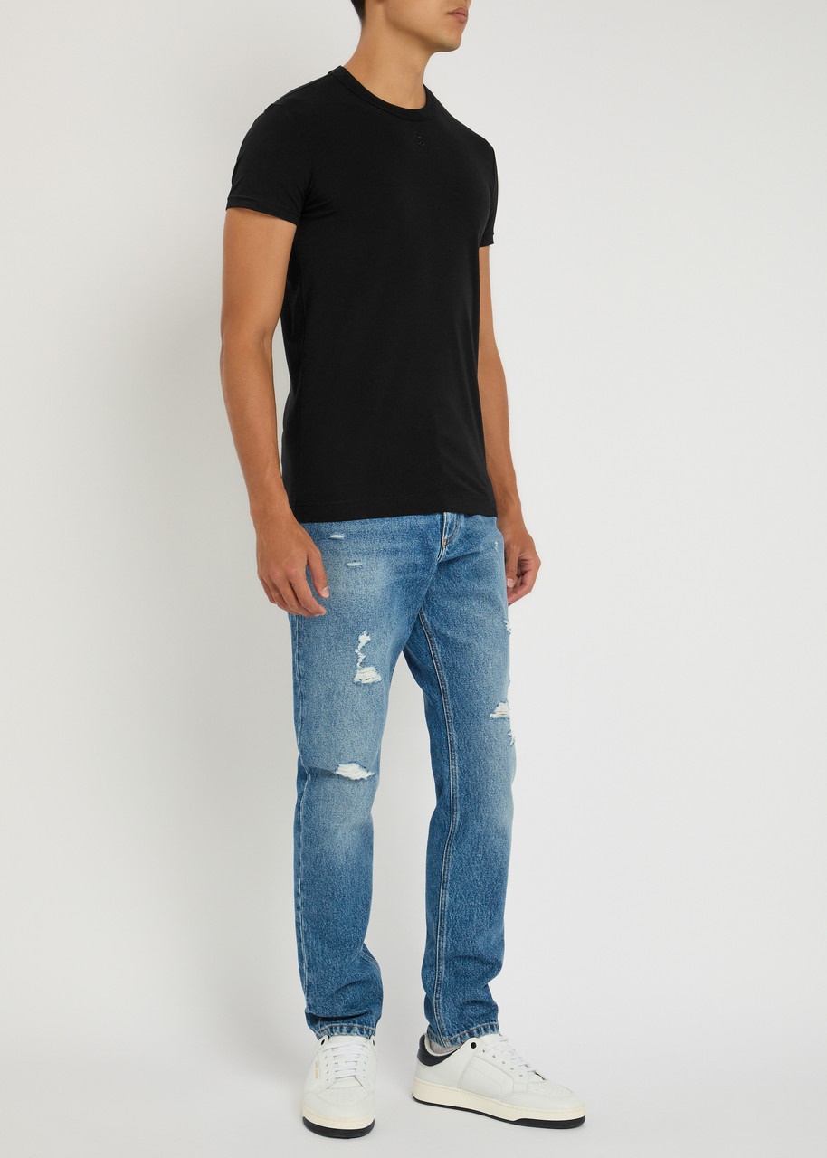 Dolce & Gabbana Logo-embroidered Stretch-cotton T-shirt - 4