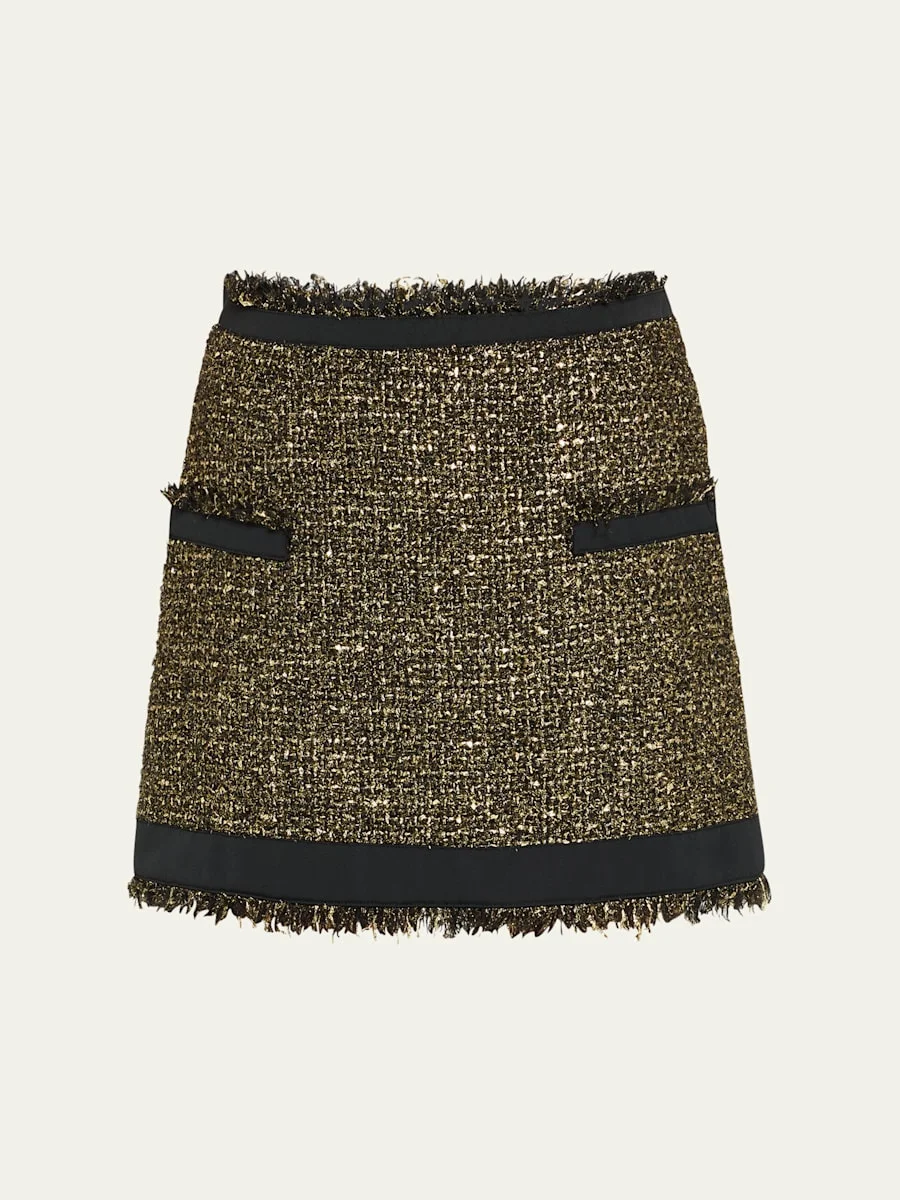 Aleena Sparkly Tweed Mini Skirt - 1