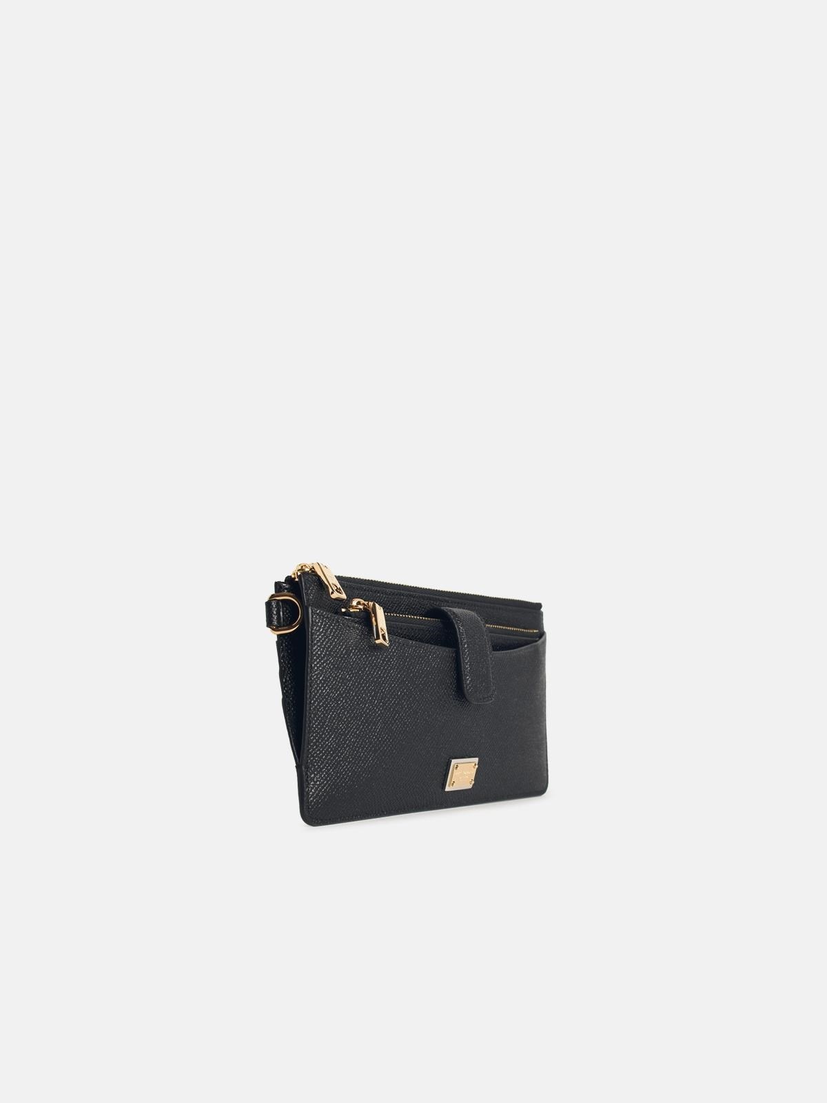 BLACK LEATHER CARDHOLDER - 2