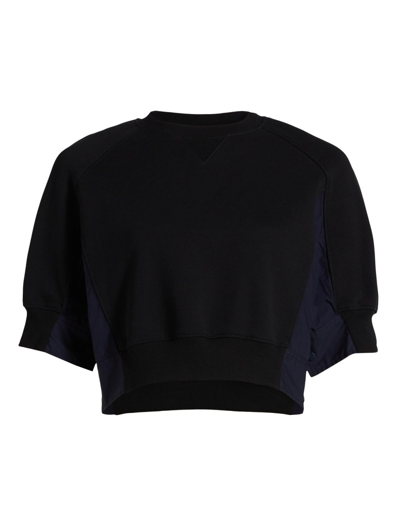 Women's Puff Sleeve Cropped Combo Sweatshirt - Midnight 1
