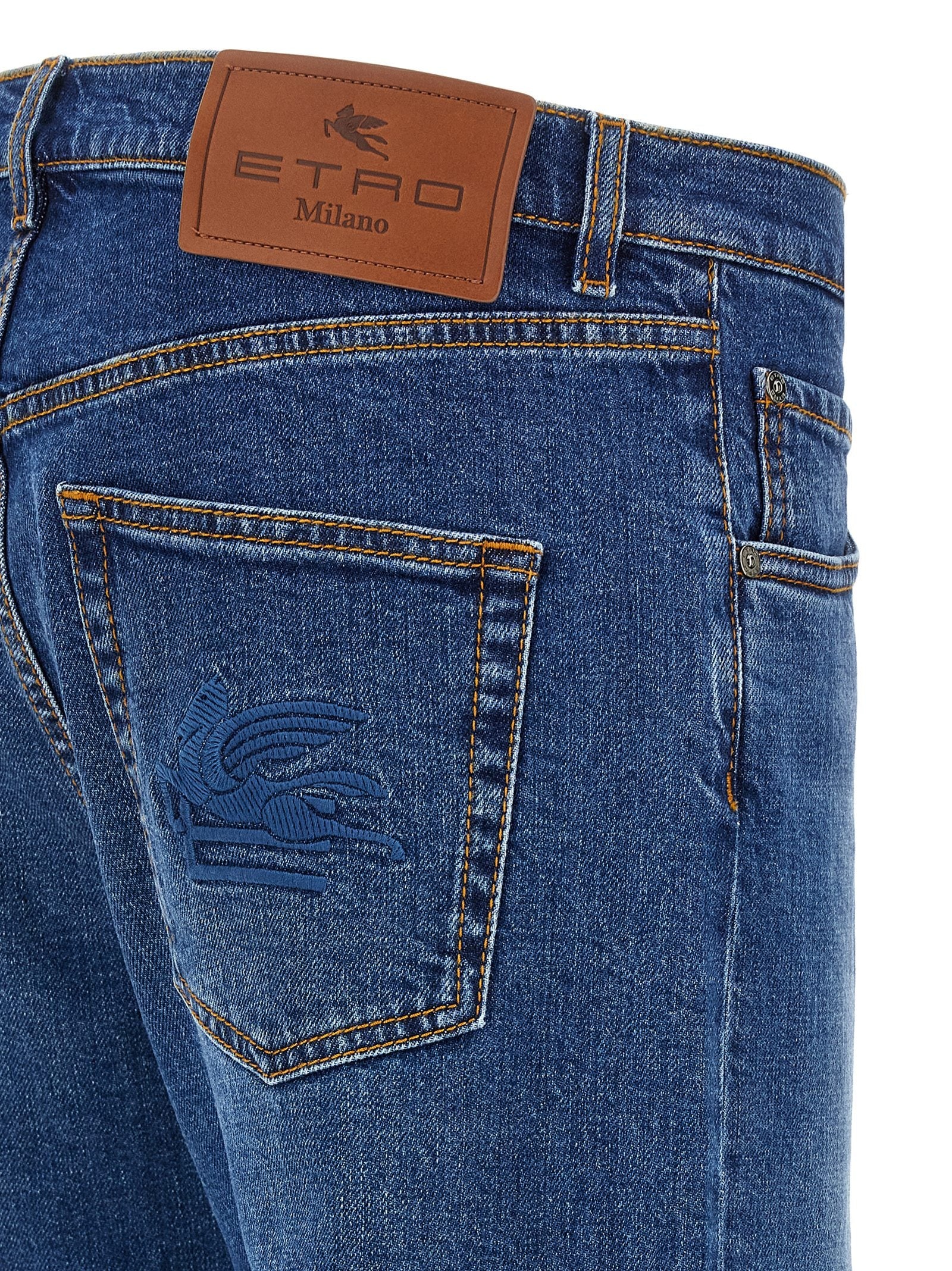 Embroidery Jeans Blue - 4