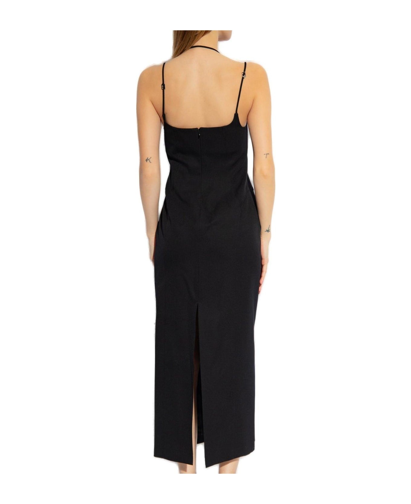 Gabardine Square Neck Midi Dress - 3