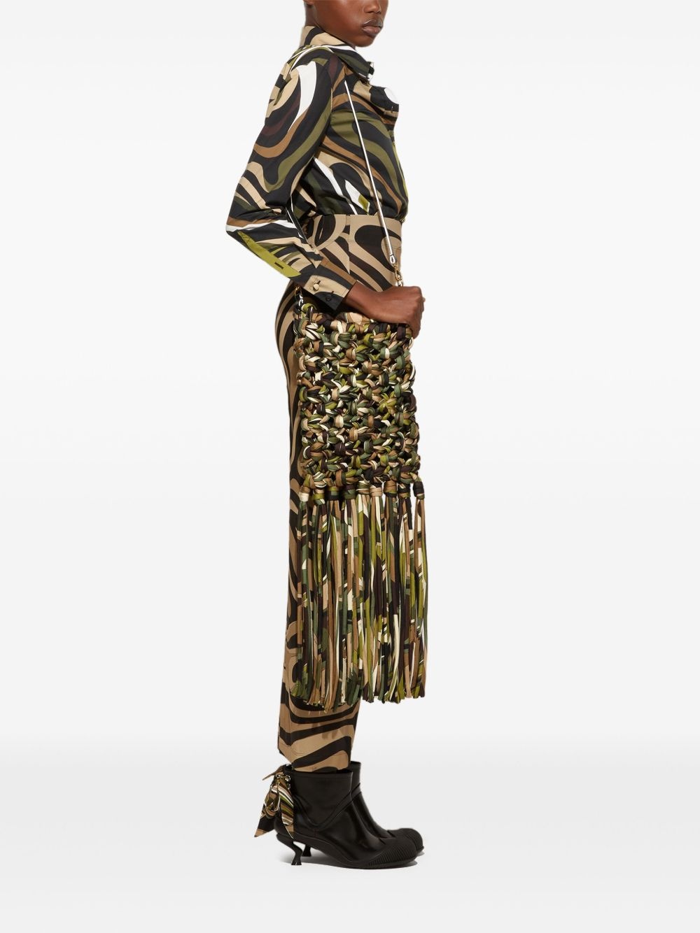 Marmo-print maxi skirt - 3