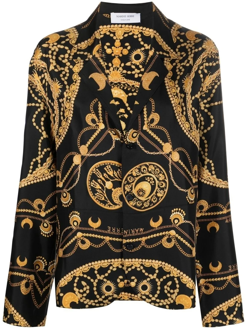 chain-print silk shirt - 1