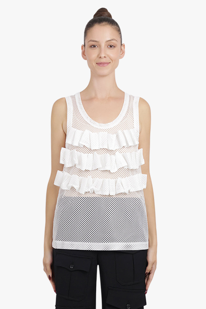 Comme Des Garçons MESH SINGLET TOP | WHITE outlook