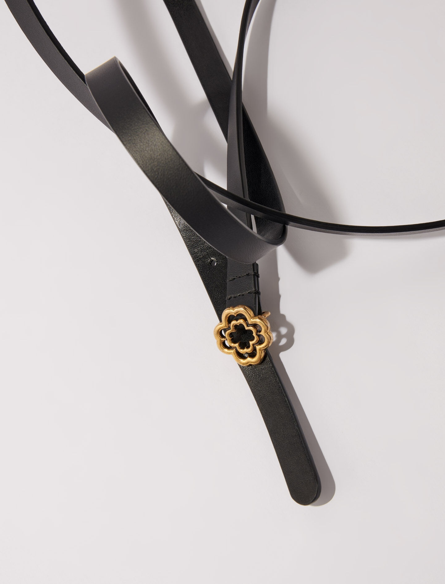 Slim double leather belt - 3