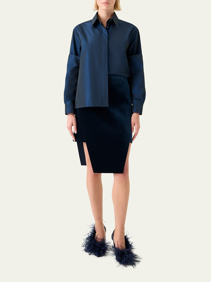 AKRIS Velvet Neoprene Apron Mini Skirt outlook