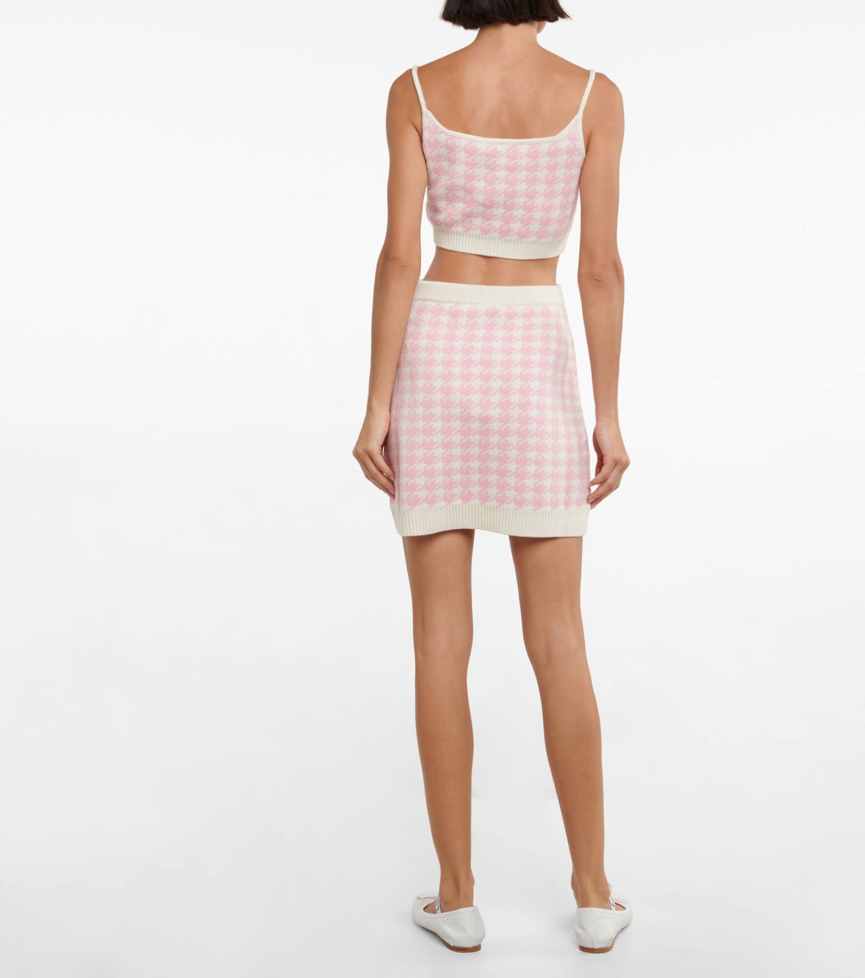 Houndstooth cashmere miniskirt - 3