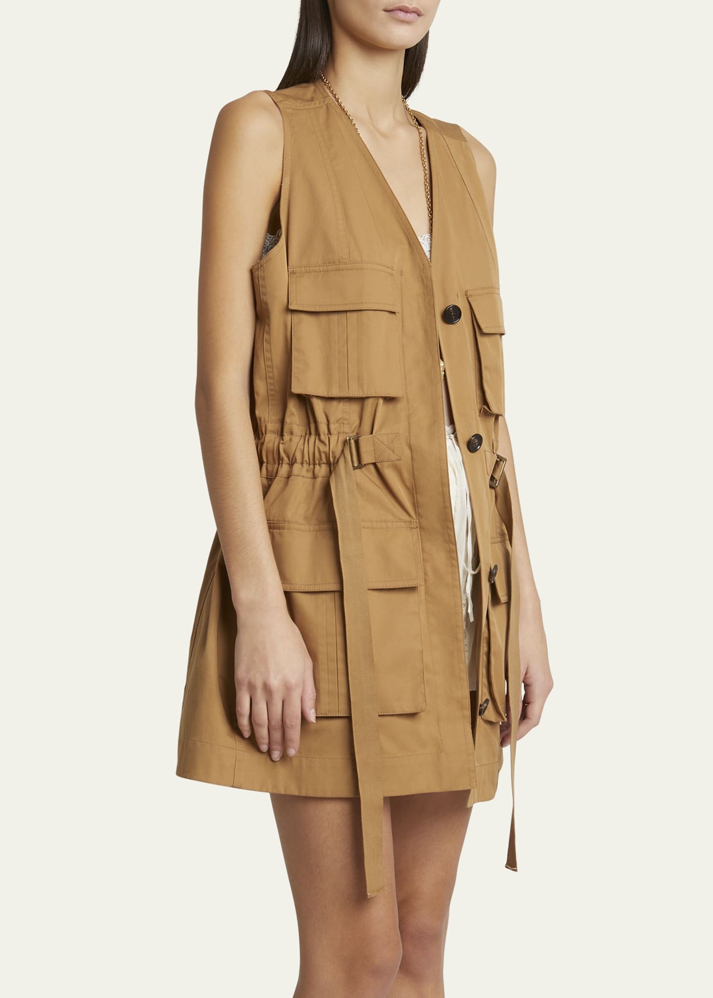 Belted Utilitarian Vest - 4