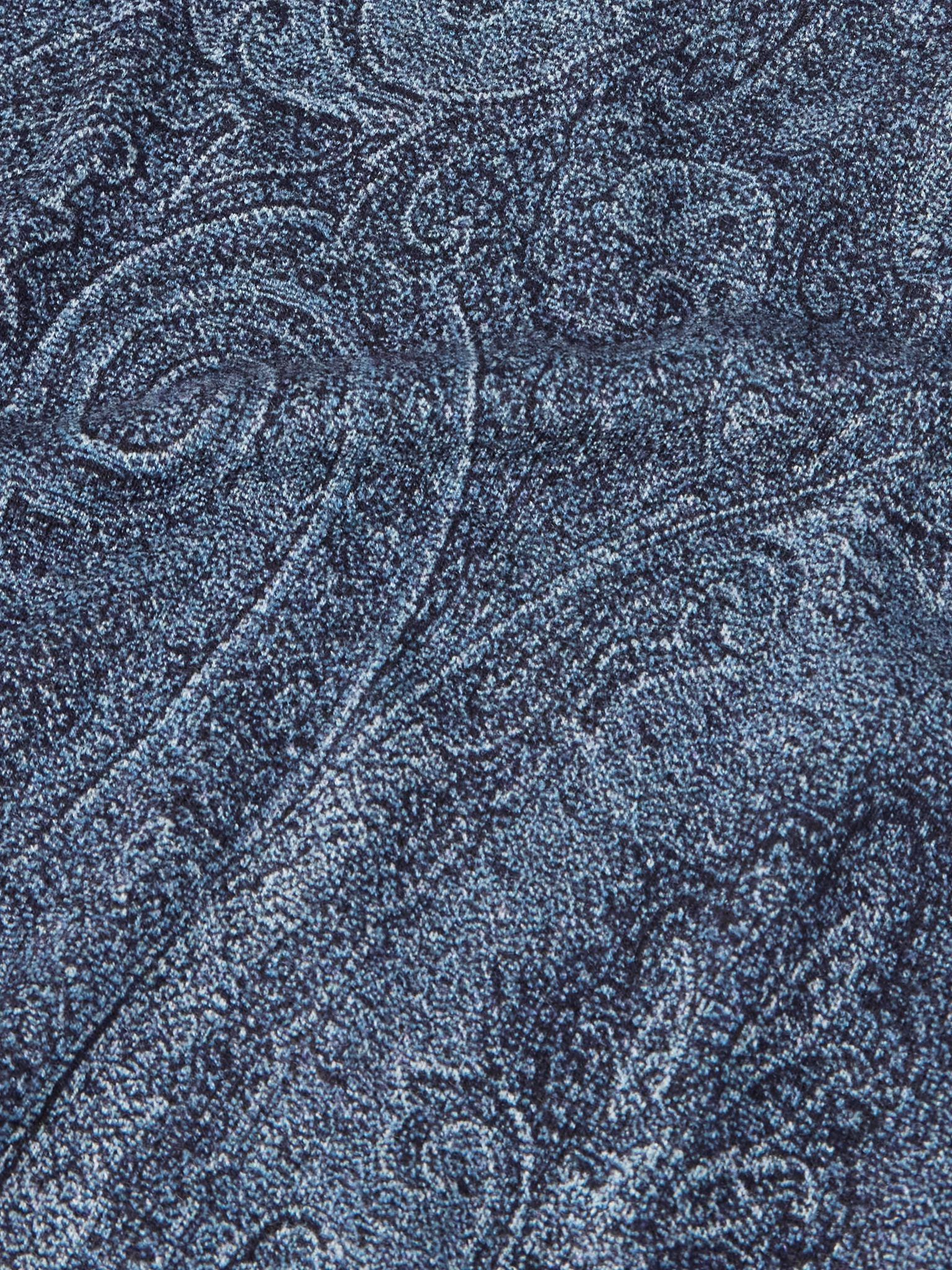 Paisley-Print Silk and Cashmere-Blend Sweater Blue - 5
