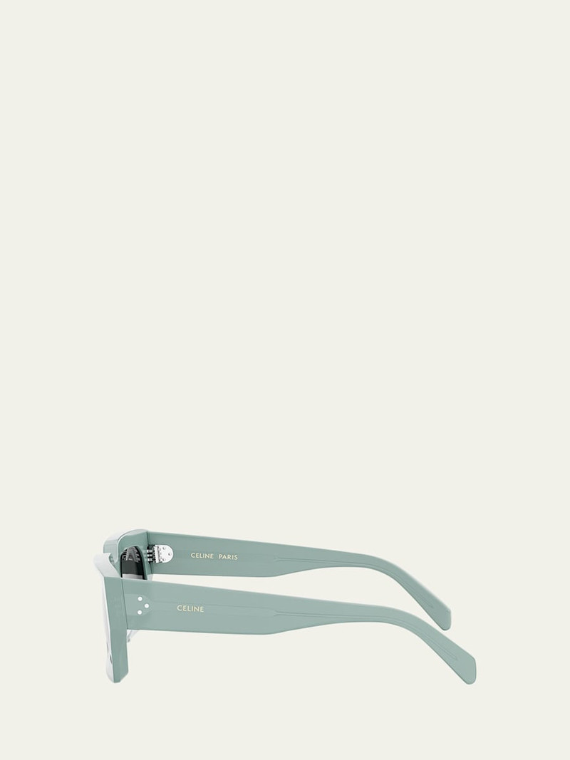 CELINE Men's 3-Dot Acetate Rectangle Sunglasses outlook