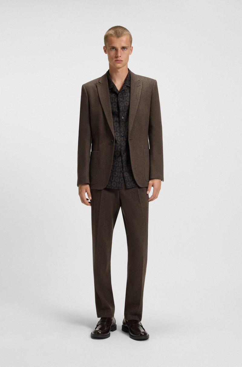 HUGO EXTRA-SLIM-FIT BLAZER IN HERRINGBONE CLOTH outlook