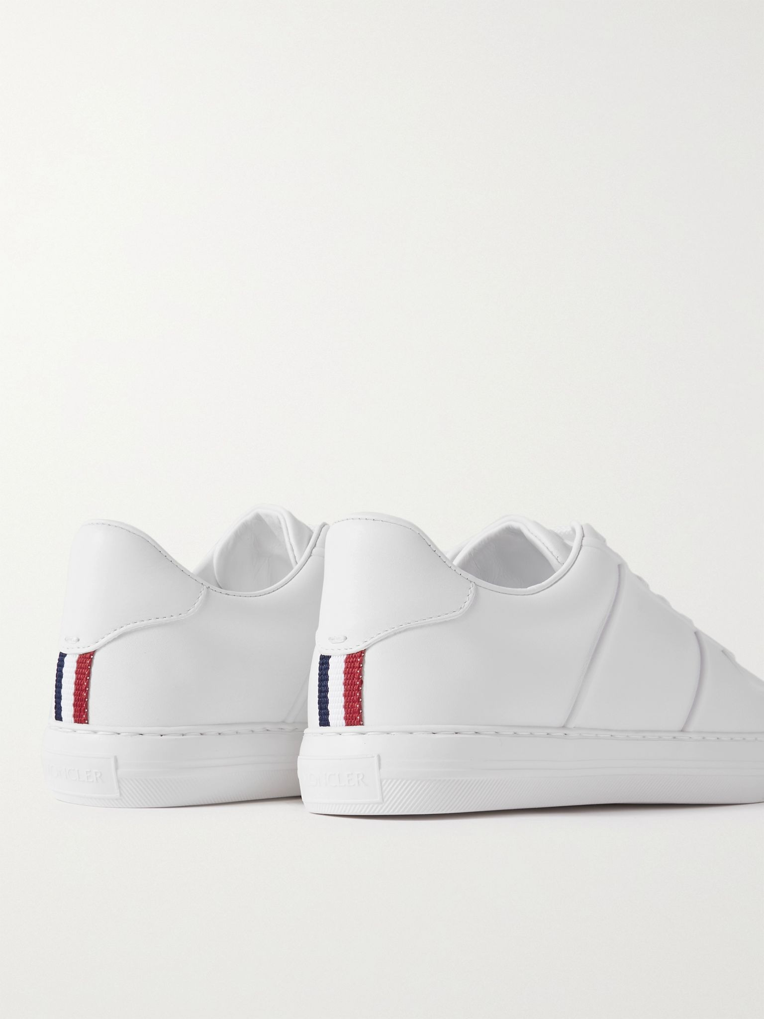 Neue York Logo-Appliquéd Leather Sneakers White - 5