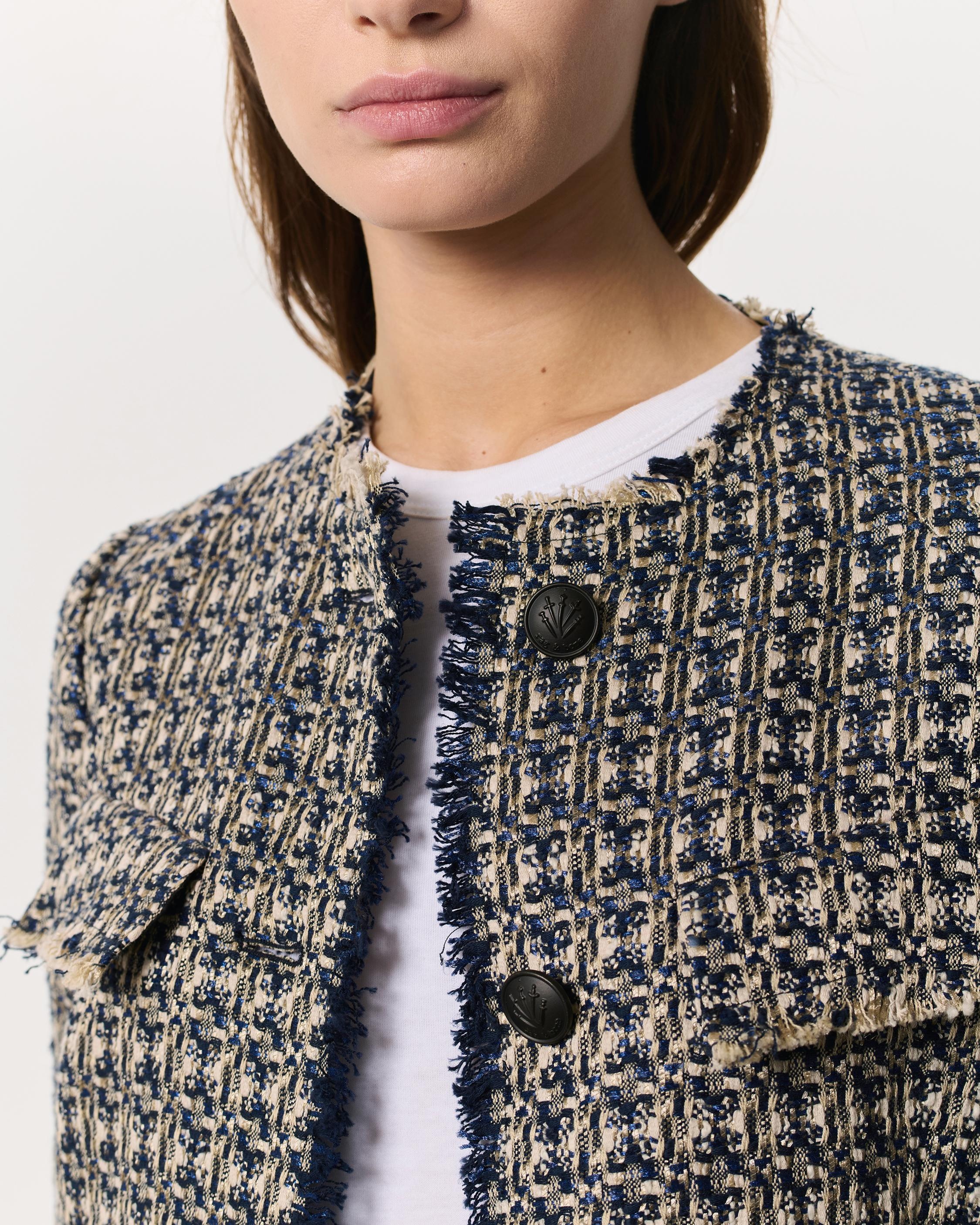 Ezra English Cotton-Blend Tweed Long Blazer - 3