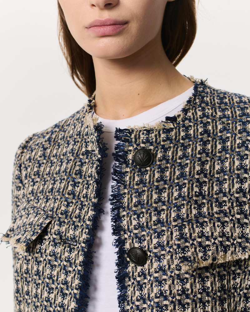 rag & bone Ezra English Cotton-Blend Tweed Long Blazer outlook