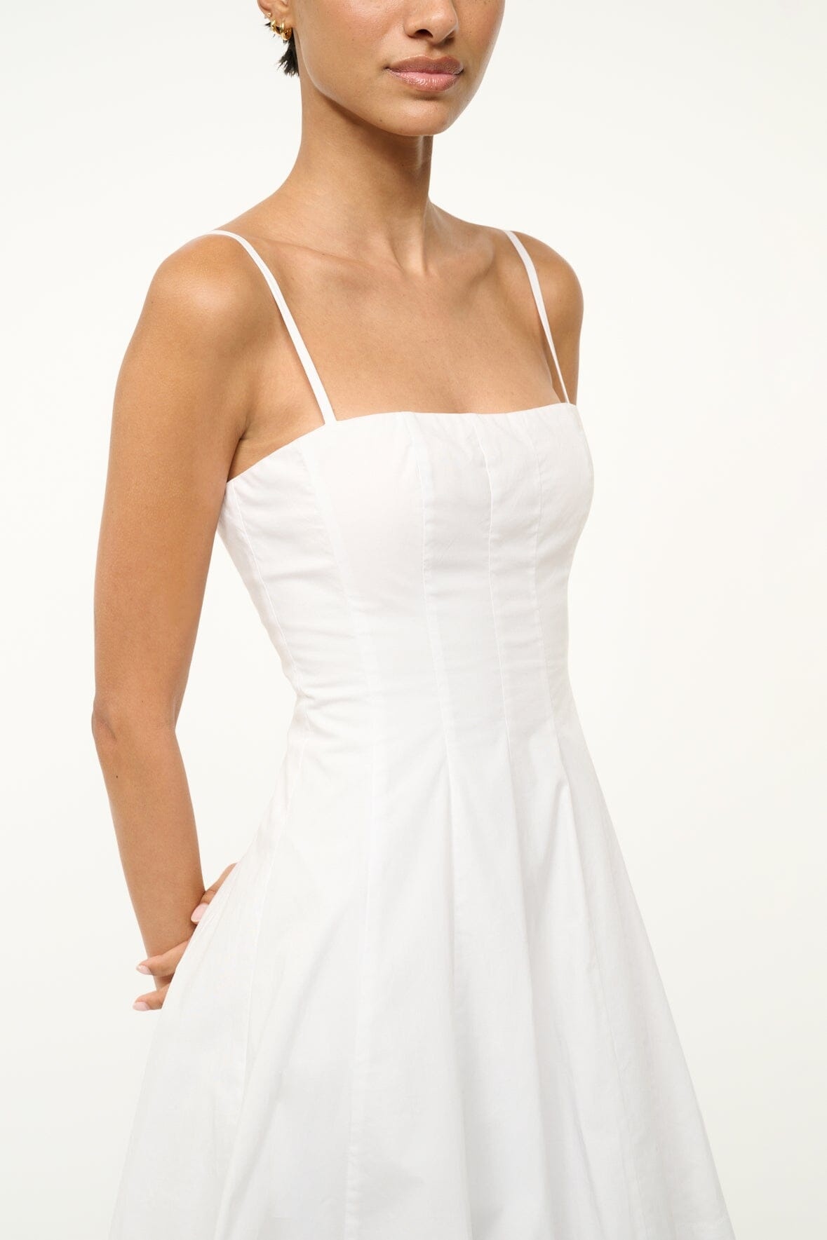 STAUD WYLIE MINI DRESS WHITE - 6