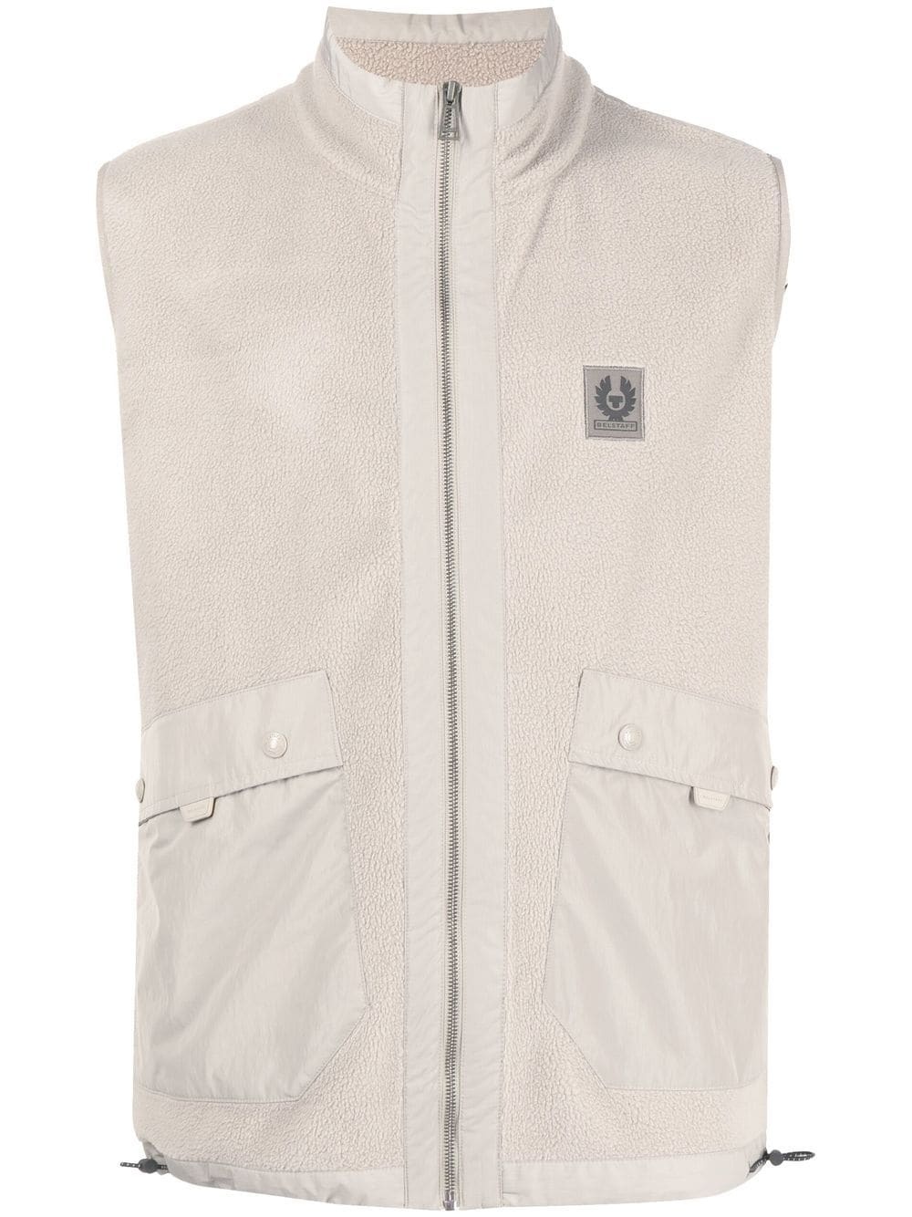 textured zip-fastening gilet - 1