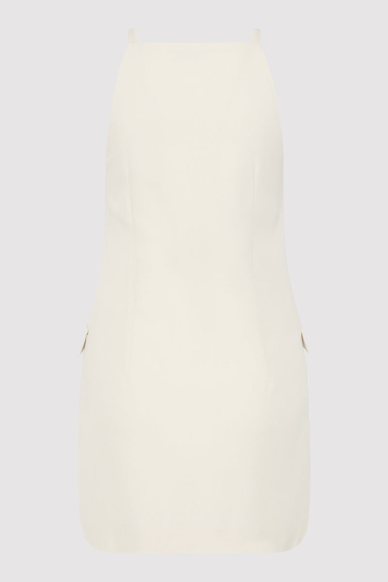 Hybrid Tailored Mini Dress - Off White - 10